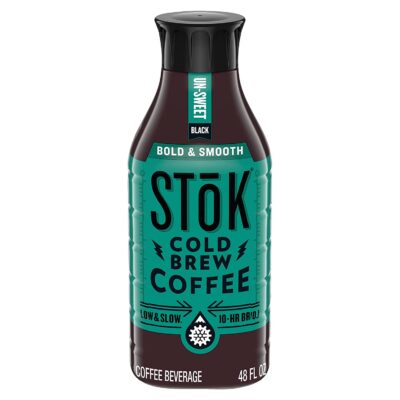 SToK medium roast Liquid Cold Brew Coffee, Black, Unsweetened, 48 Oz. Bottle