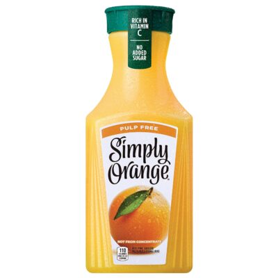 Simply Orange Juice, 52 fl oz, 100% Juice Not from Concentrate, Pulp Free