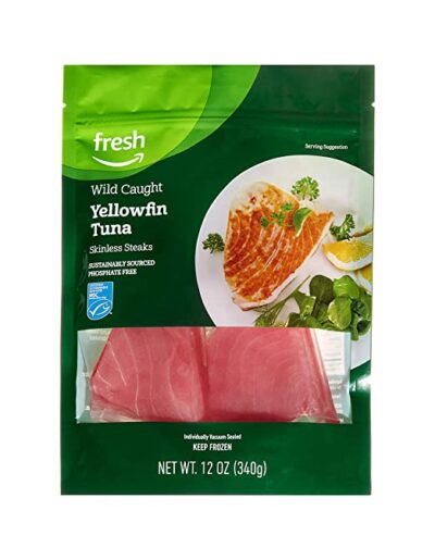 Fresh Brand – Wild Caught Yellowfin Tuna Steaks, 12 oz (Frozen), Sustainably Sourced, Phosphate Free