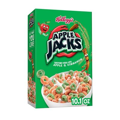 Kellogg's Apple Jacks Breakfast Cereal, 8 Vitamins and Minerals, Kids Snacks, Original, 10.1Oz Box (1 Box)