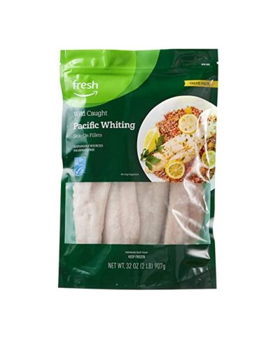 Fresh Brand – Wild Caught Pacific Whiting Skin-On Fillets Value Pack, 2 lb (Frozen), Sustainably Sourced, Phosphate Free